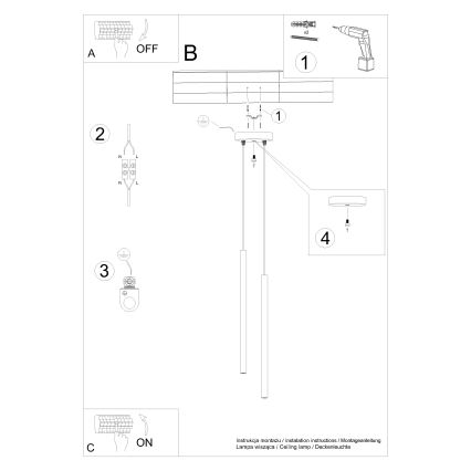 Κρεμαστό φωτιστικό οροφής PASTELO 2xG9/8W/230V κρεμ