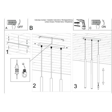 Κρεμαστό φωτιστικό οροφής PASTELO 3xG9/8W/230V κρεμ