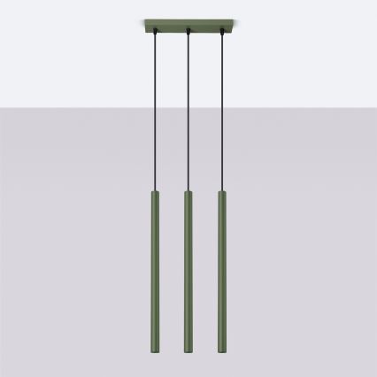 Κρεμαστό φωτιστικό οροφής PASTELO 3xG9/8W/230V πράσινο