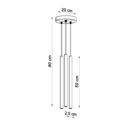 Κρεμαστό φωτιστικό οροφής PASTELO 3xG9/8W/230V πράσινο