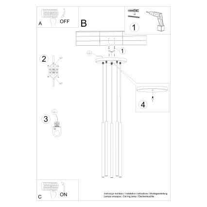 Κρεμαστό φωτιστικό οροφής PASTELO 5xG9/8W/230V πράσινο