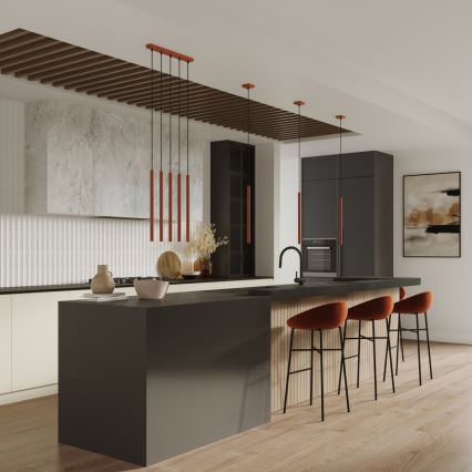 Κρεμαστό φωτιστικό οροφής PASTELO 1xG9/8W/230V κόκκινο