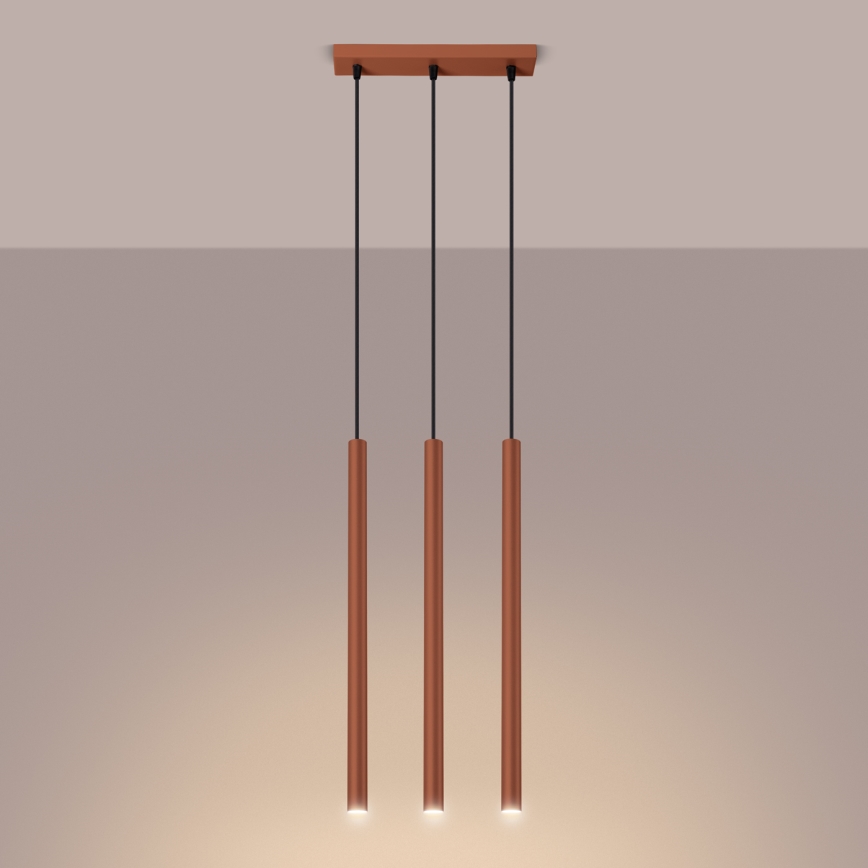 Κρεμαστό φωτιστικό οροφής PASTELO 3xG9/8W/230V κόκκινο