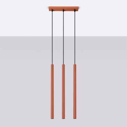 Κρεμαστό φωτιστικό οροφής PASTELO 3xG9/8W/230V κόκκινο