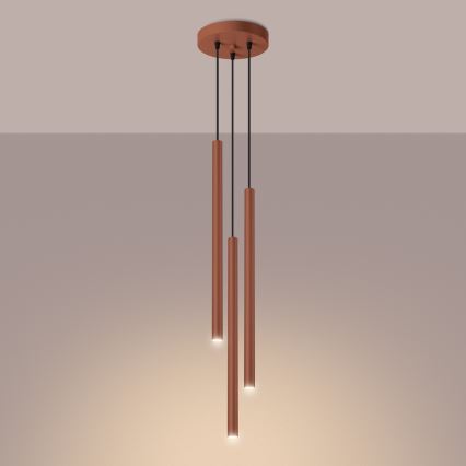 Κρεμαστό φωτιστικό οροφής PASTELO 3xG9/8W/230V κόκκινο