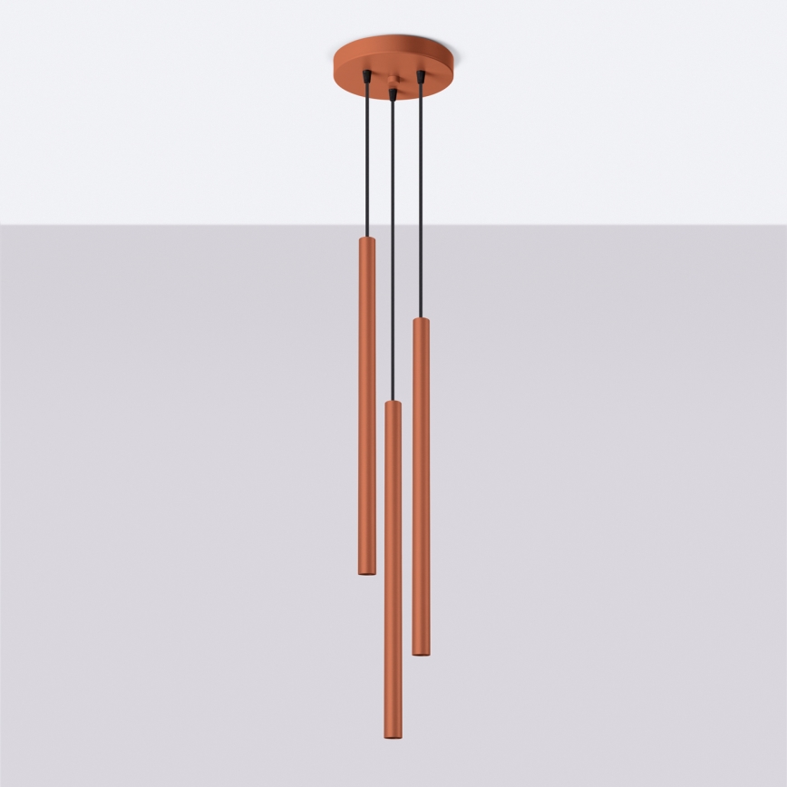 Κρεμαστό φωτιστικό οροφής PASTELO 3xG9/8W/230V κόκκινο