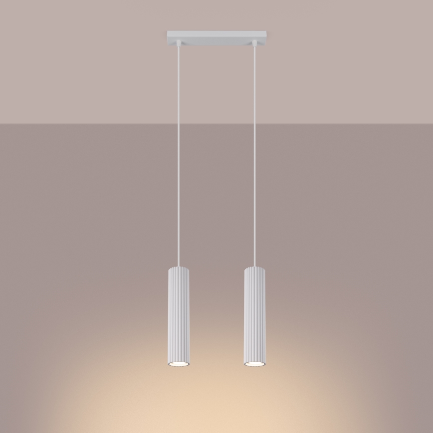 Κρεμαστό φωτιστικό οροφής KARBON 2xGU10/10W/230V λευκό