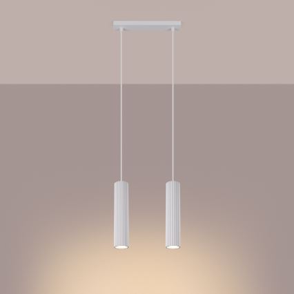Κρεμαστό φωτιστικό οροφής KARBON 2xGU10/10W/230V λευκό