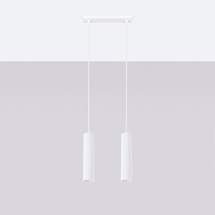 Κρεμαστό φωτιστικό οροφής KARBON 2xGU10/10W/230V λευκό