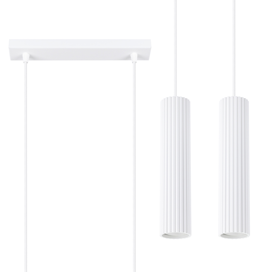 Κρεμαστό φωτιστικό οροφής KARBON 2xGU10/10W/230V λευκό