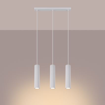 Κρεμαστό φωτιστικό οροφής KARBON 3xGU10/10W/230V λευκό