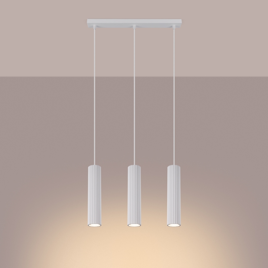 Κρεμαστό φωτιστικό οροφής KARBON 3xGU10/10W/230V λευκό