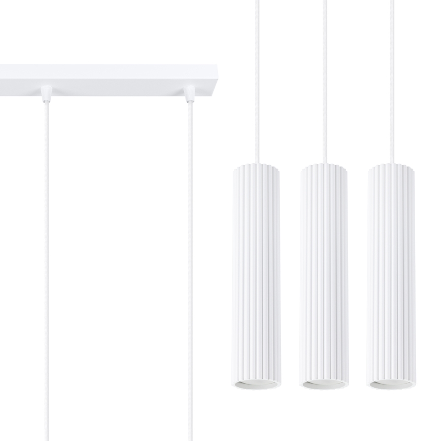 Κρεμαστό φωτιστικό οροφής KARBON 3xGU10/10W/230V λευκό