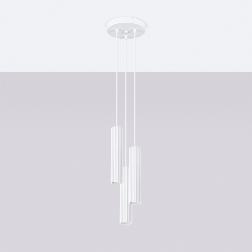 Κρεμαστό φωτιστικό οροφής KARBON 3xGU10/10W/230V λευκό