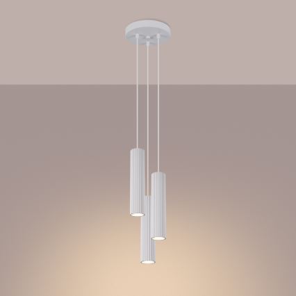 Κρεμαστό φωτιστικό οροφής KARBON 3xGU10/10W/230V λευκό