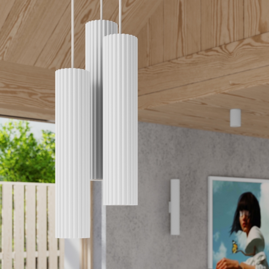 Κρεμαστό φωτιστικό οροφής KARBON 3xGU10/10W/230V λευκό
