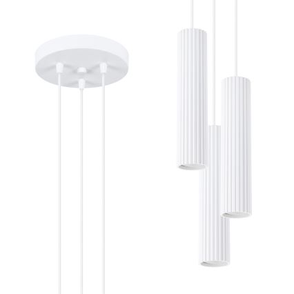 Κρεμαστό φωτιστικό οροφής KARBON 3xGU10/10W/230V λευκό