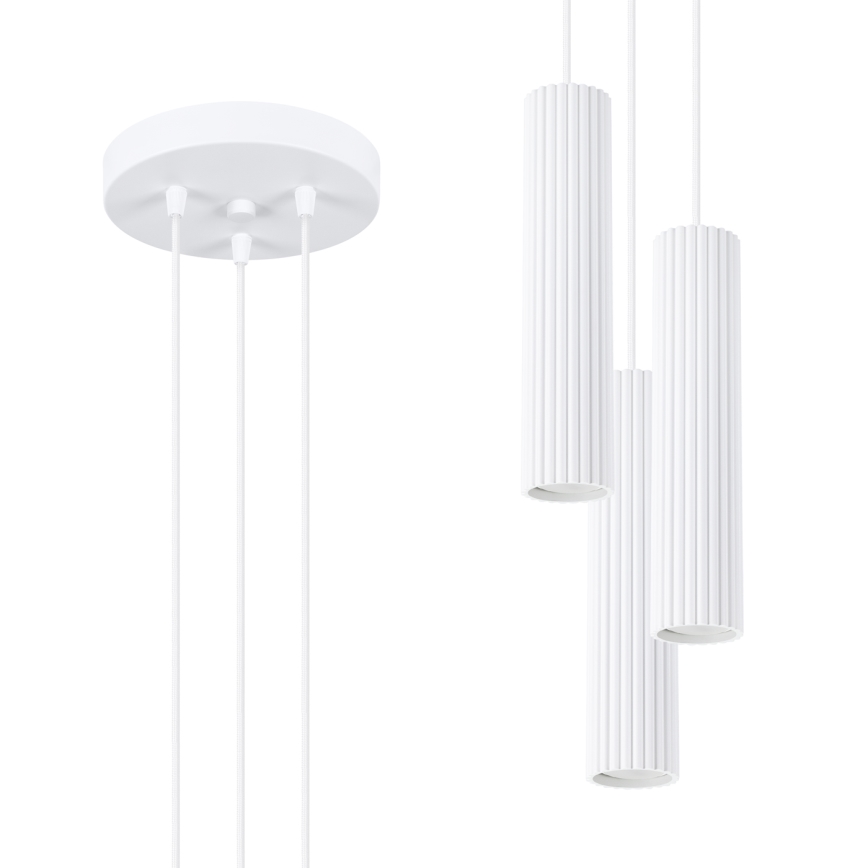 Κρεμαστό φωτιστικό οροφής KARBON 3xGU10/10W/230V λευκό
