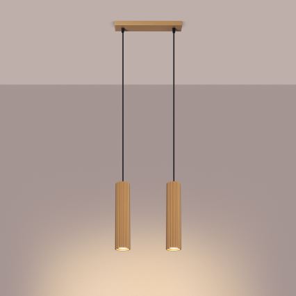 Κρεμαστό φωτιστικό οροφής KARBON 2xGU10/10W/230V χρυσό