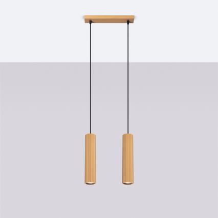 Κρεμαστό φωτιστικό οροφής KARBON 2xGU10/10W/230V χρυσό