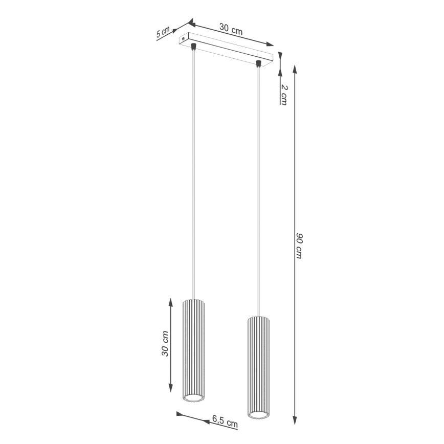 Κρεμαστό φωτιστικό οροφής KARBON 2xGU10/10W/230V χρυσό