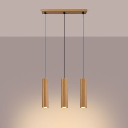 Κρεμαστό φωτιστικό οροφής KARBON 3xGU10/10W/230V χρυσό