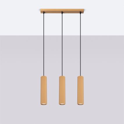 Κρεμαστό φωτιστικό οροφής KARBON 3xGU10/10W/230V χρυσό