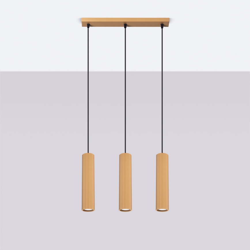 Κρεμαστό φωτιστικό οροφής KARBON 3xGU10/10W/230V χρυσό