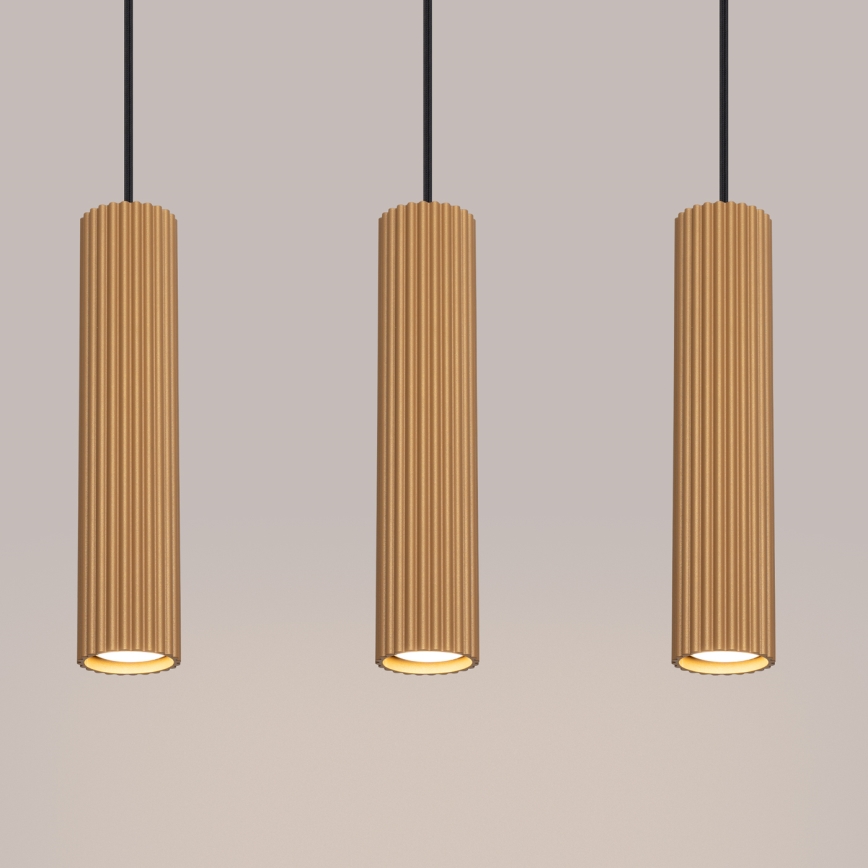 Κρεμαστό φωτιστικό οροφής KARBON 3xGU10/10W/230V χρυσό