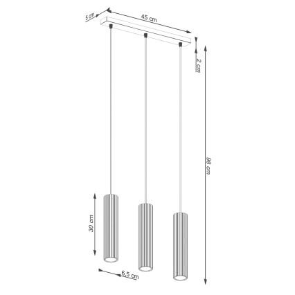 Κρεμαστό φωτιστικό οροφής KARBON 3xGU10/10W/230V χρυσό