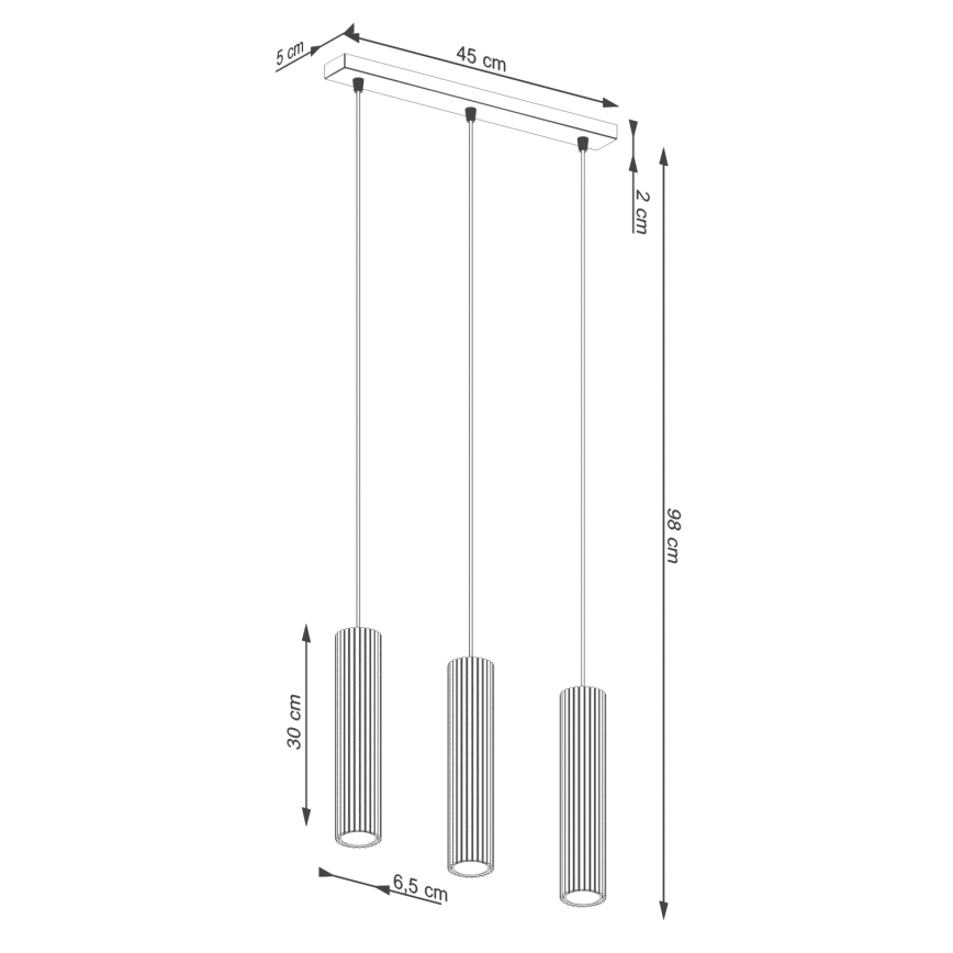 Κρεμαστό φωτιστικό οροφής KARBON 3xGU10/10W/230V χρυσό