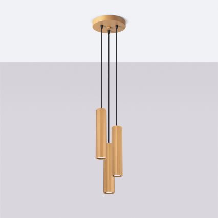 Κρεμαστό φωτιστικό οροφής KARBON 3xGU10/10W/230V χρυσό