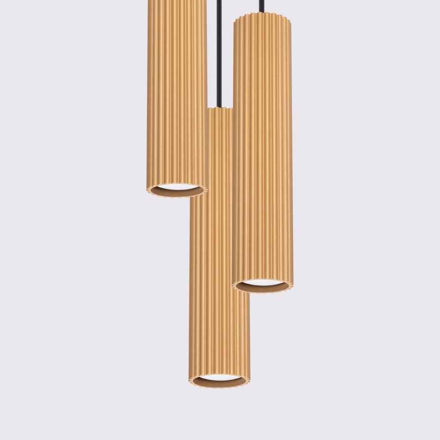 Κρεμαστό φωτιστικό οροφής KARBON 3xGU10/10W/230V χρυσό