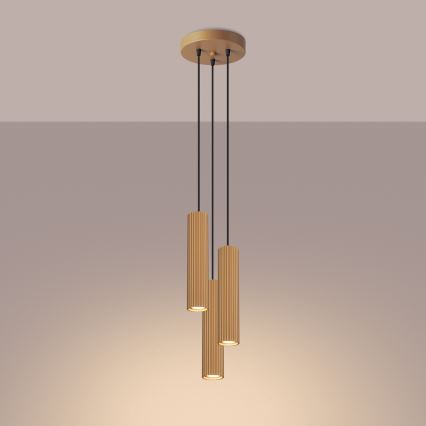 Κρεμαστό φωτιστικό οροφής KARBON 3xGU10/10W/230V χρυσό