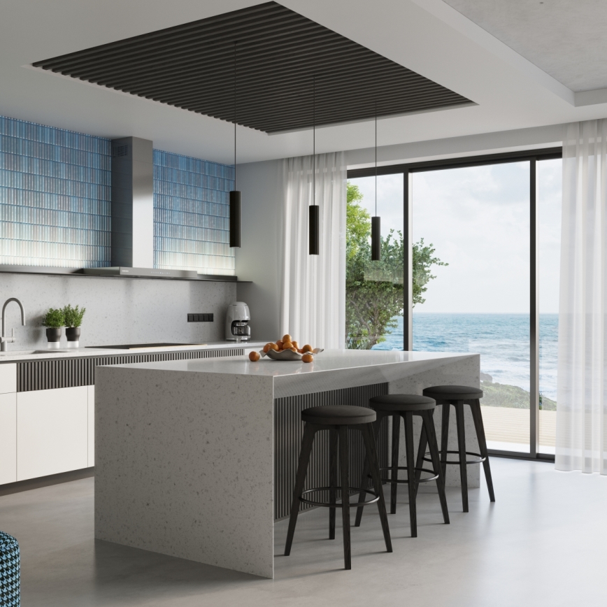 Κρεμαστό φωτιστικό οροφής KARBON 1xGU10/10W/230V μαύρο