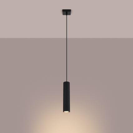 Κρεμαστό φωτιστικό οροφής KARBON 1xGU10/10W/230V μαύρο