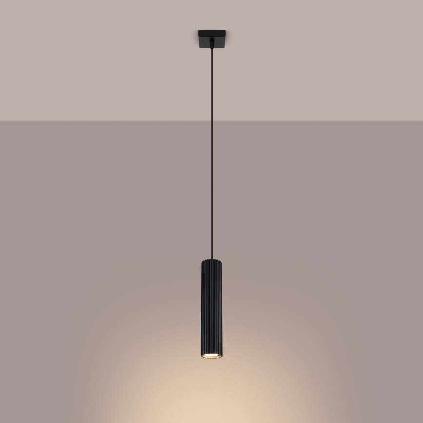 Κρεμαστό φωτιστικό οροφής KARBON 1xGU10/10W/230V μαύρο