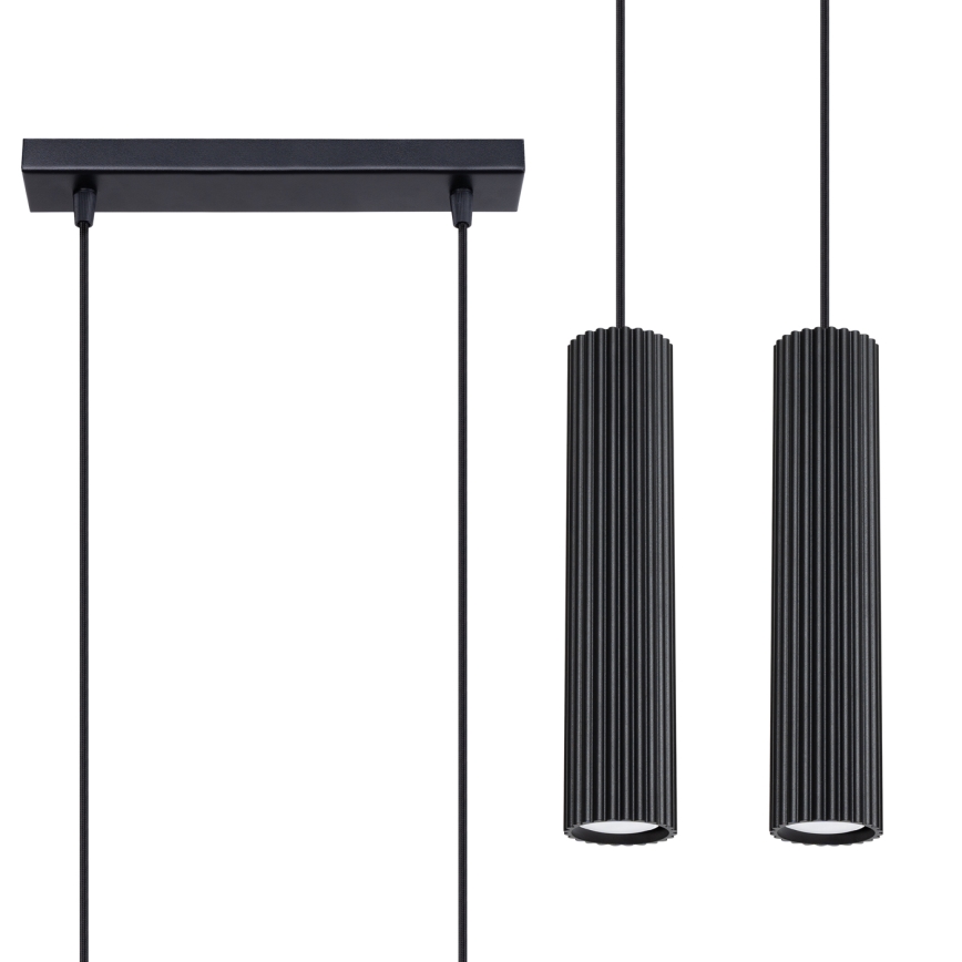 Κρεμαστό φωτιστικό οροφής KARBON 2xGU10/10W/230V μαύρο