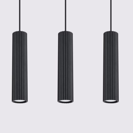 Κρεμαστό φωτιστικό οροφής KARBON 3xGU10/10W/230V μαύρο