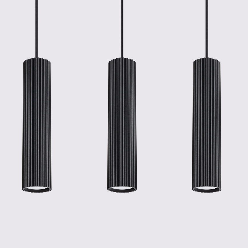Κρεμαστό φωτιστικό οροφής KARBON 3xGU10/10W/230V μαύρο