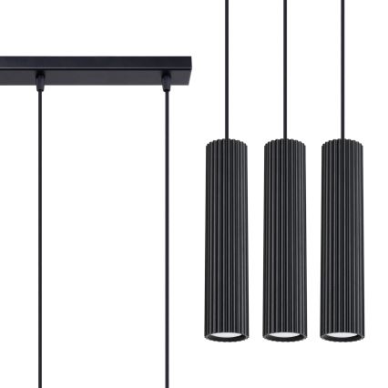 Κρεμαστό φωτιστικό οροφής KARBON 3xGU10/10W/230V μαύρο