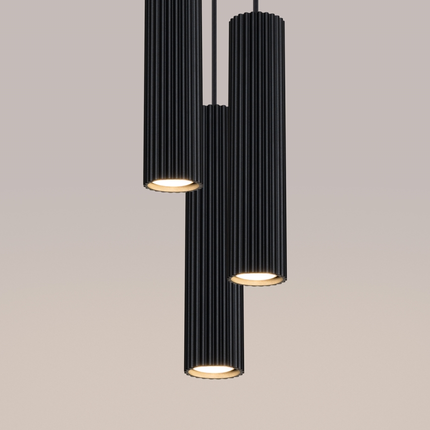 Κρεμαστό φωτιστικό οροφής KARBON 3xGU10/10W/230V μαύρο