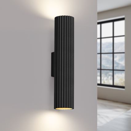 Φωτιστικό τοίχου KARBON 2xGU10/10W/230V μαύρο