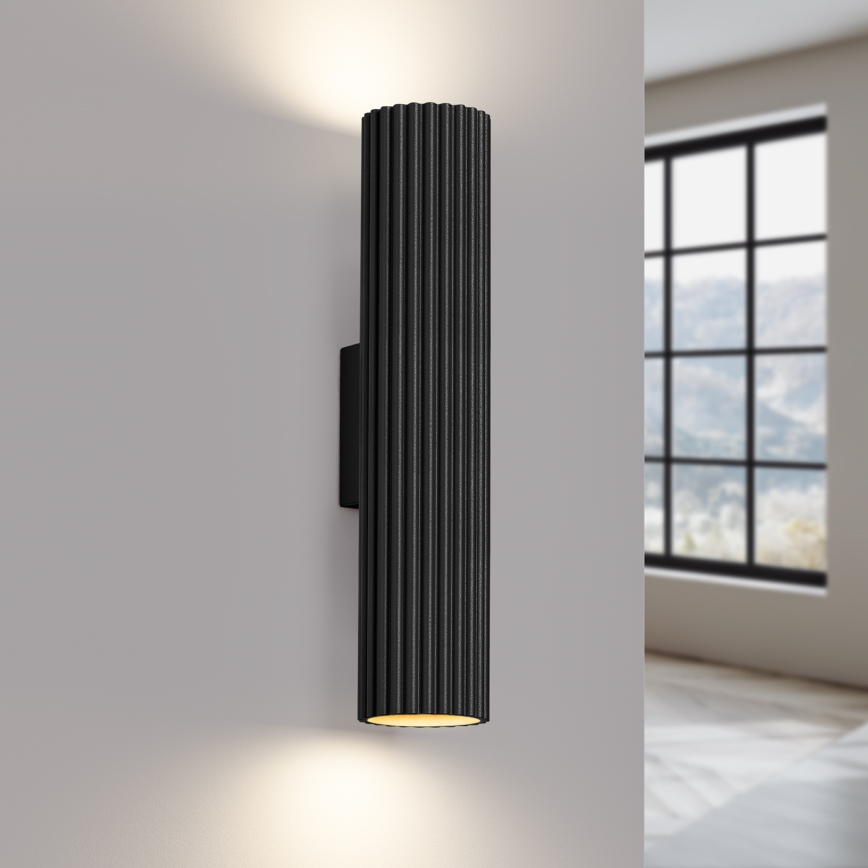 Φωτιστικό τοίχου KARBON 2xGU10/10W/230V μαύρο