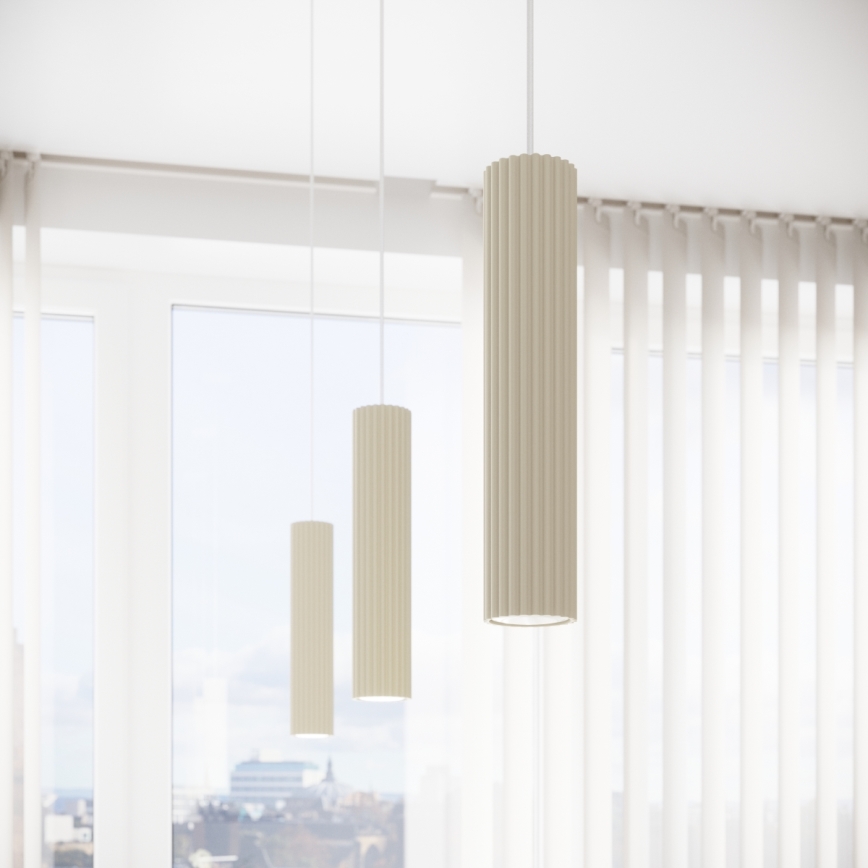 Κρεμαστό φωτιστικό οροφής KARBON 1xGU10/10W/230V κρεμ