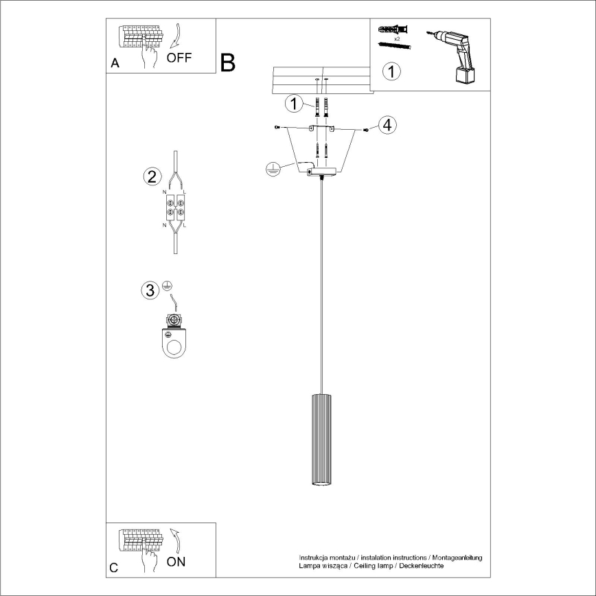 Κρεμαστό φωτιστικό οροφής KARBON 1xGU10/10W/230V κρεμ