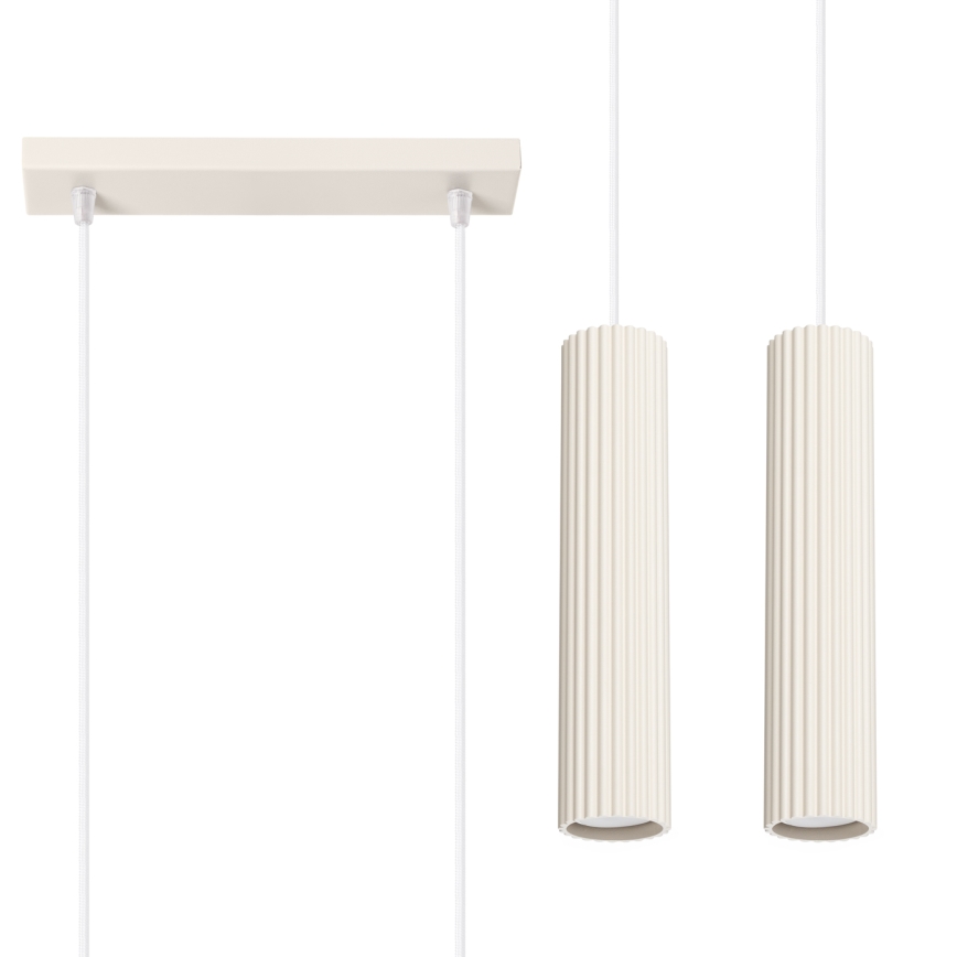 Κρεμαστό φωτιστικό οροφής KARBON 2xGU10/10W/230V κρεμ