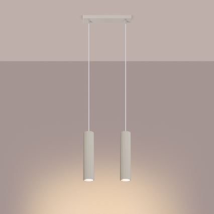 Κρεμαστό φωτιστικό οροφής KARBON 2xGU10/10W/230V κρεμ