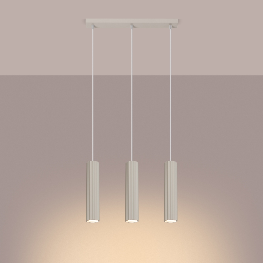 Κρεμαστό φωτιστικό οροφής KARBON 3xGU10/10W/230V κρεμ