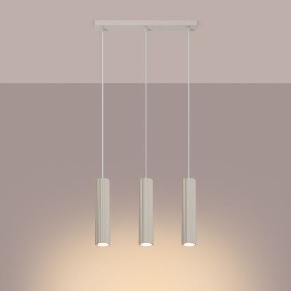 Κρεμαστό φωτιστικό οροφής KARBON 3xGU10/10W/230V κρεμ